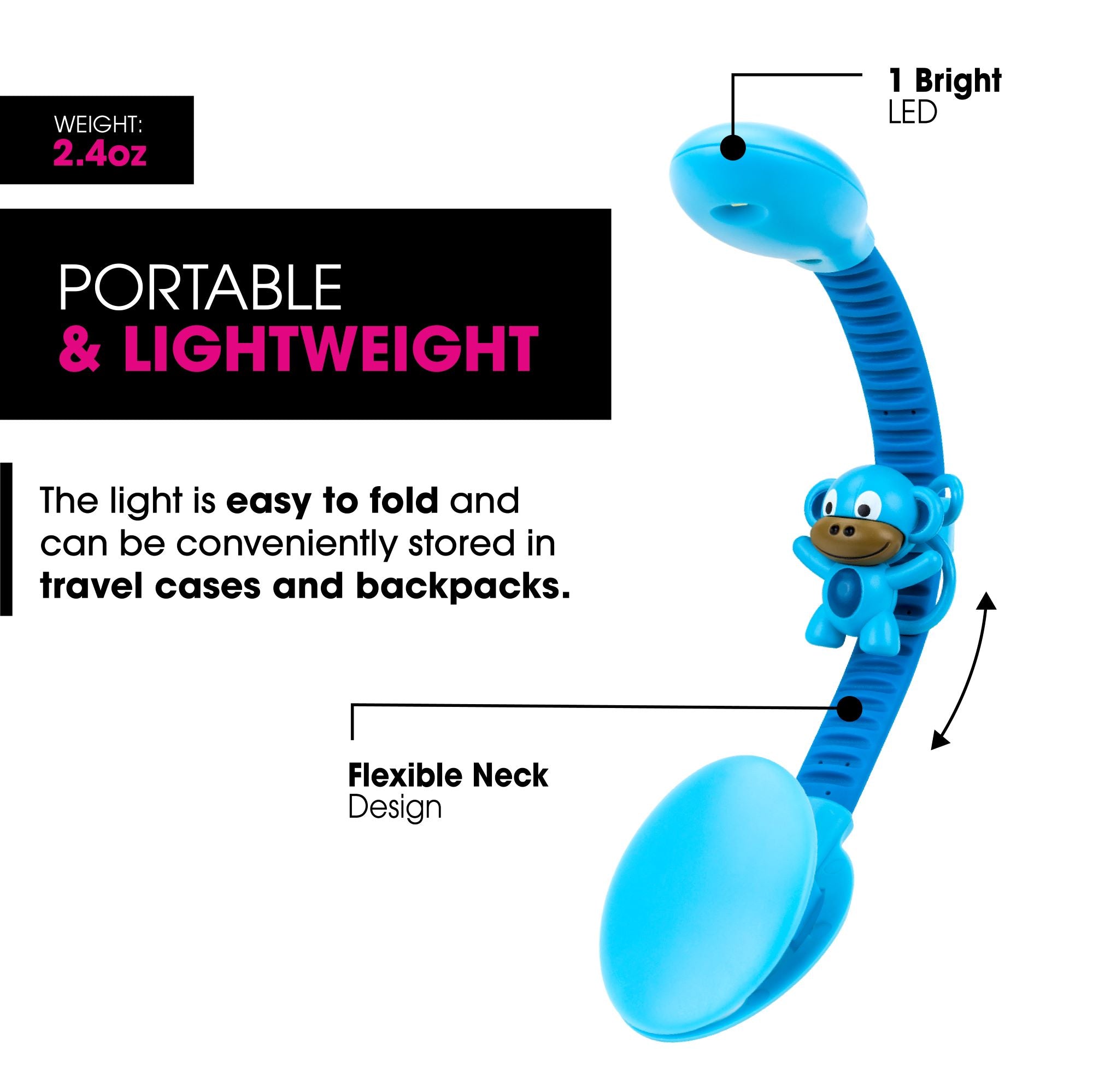 Clip On USB Rechargeable LED Book and Reading Light by French Bull