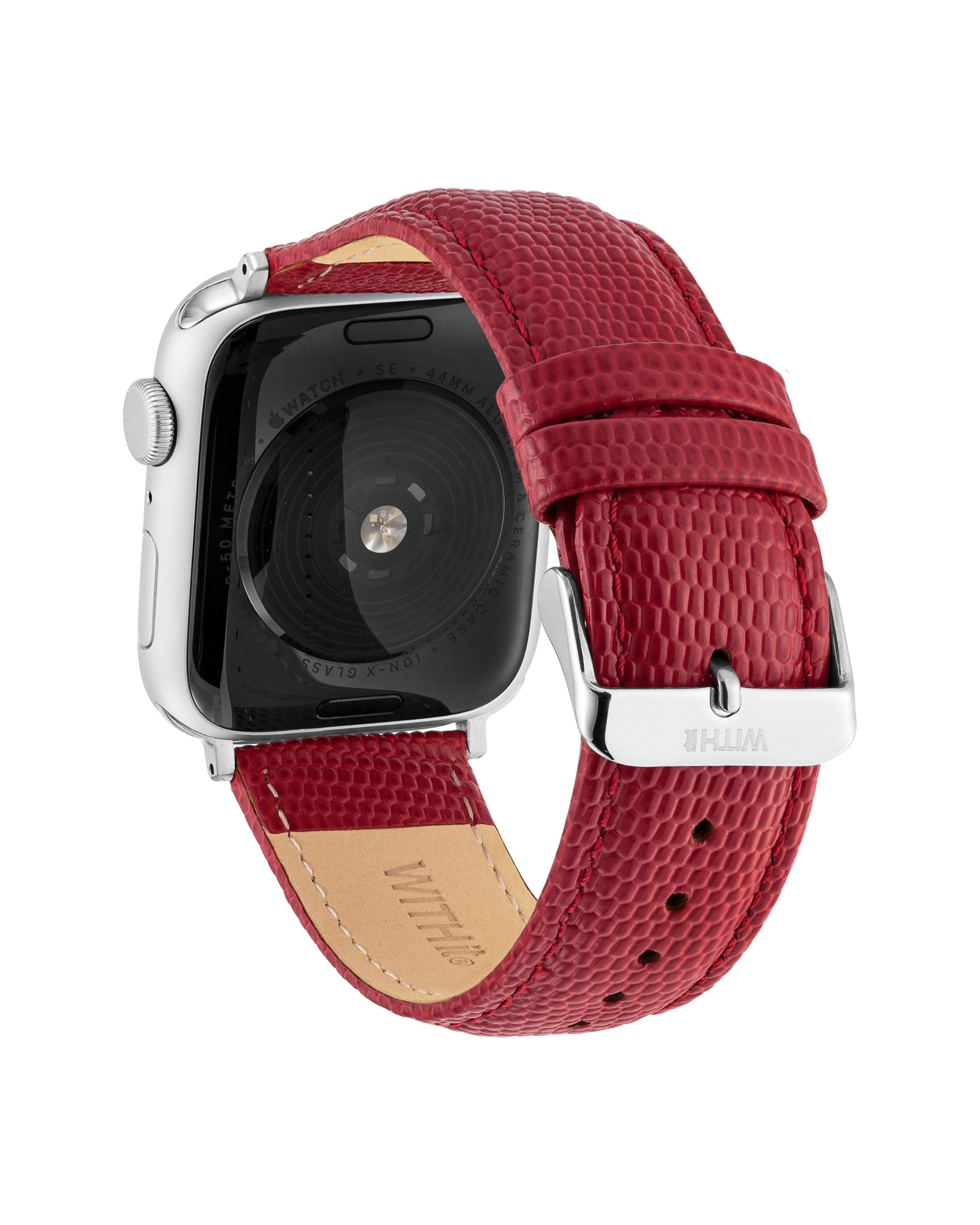 Red Lizard Leather Apple Watch Band 38mm, 40mm, 41mm, 42mm, 44mm, 45mm hot For All Series, Leather Apple Watch Strap